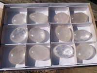 Polished Clear Quartz Galet / Palm Stones x 12 From Madagascar - Toprock Gemstones and Minerals 
