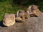 Natural Classic Cascading Smokey Phantom Quartz Clusters x 3 From Lwena, Congo - TopRock