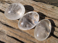 Polished Clear Quartz Galet / Palm Stones x 12 From Madagascar - Toprock Gemstones and Minerals 