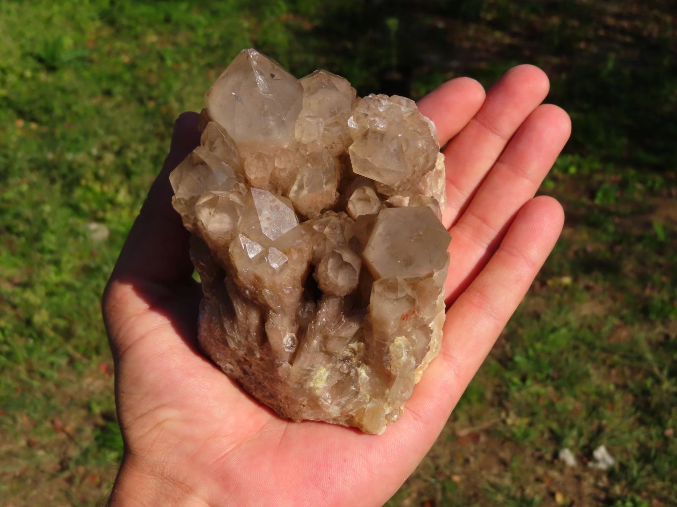 Natural Classic Cascading Smokey Phantom Quartz Clusters x 3 From Lwena, Congo - TopRock