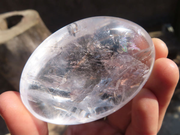 Polished Clear Quartz Galet / Palm Stones x 12 From Madagascar - Toprock Gemstones and Minerals 