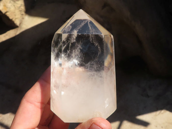 Polished Clear Quartz Crystal Points  x 6 From Madagascar - Toprock Gemstones and Minerals 