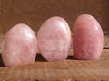 Polished Pink Rose Quartz Standing Free Forms  x 3 From Madagascar - Toprock Gemstones and Minerals 