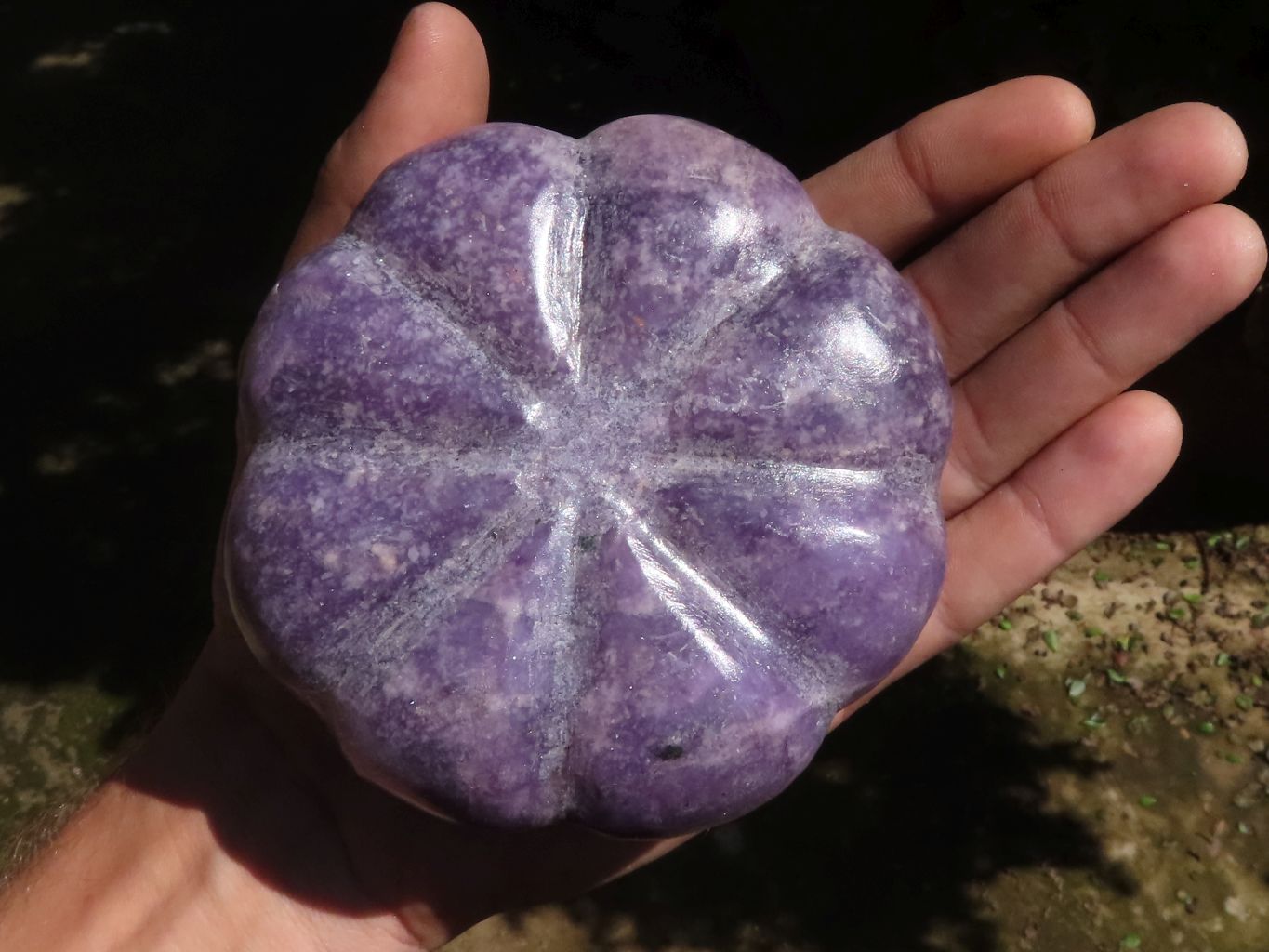 Polished Purple Lepidolite Pumpkin Carvings  x 3 From Zimbabwe - TopRock