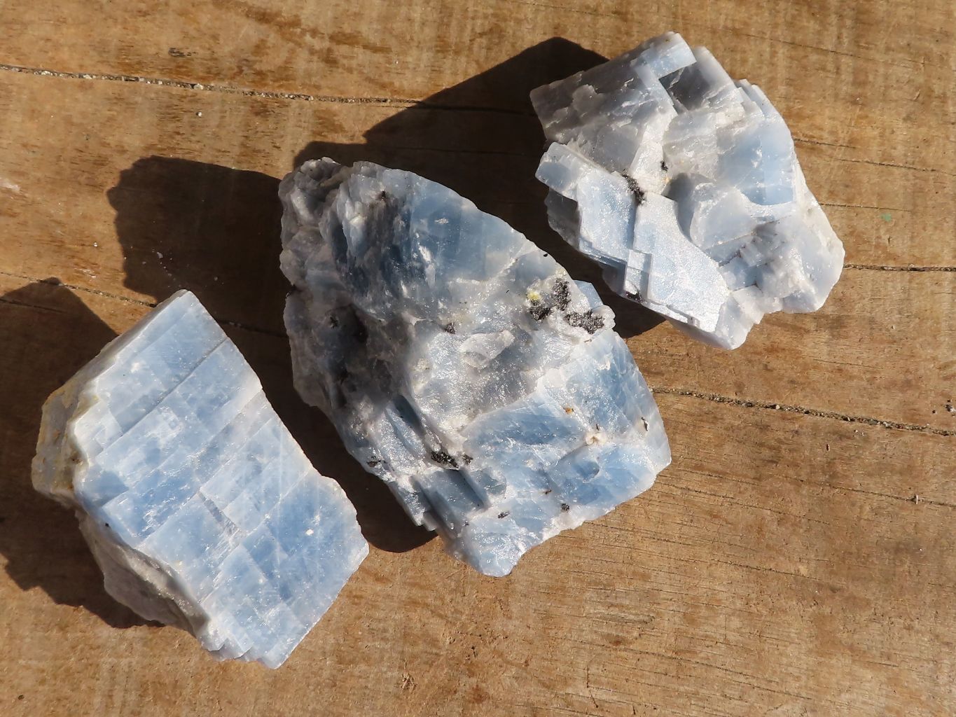 Natural New Sky Blue Calcite Specimens  x 12 From Spitzkop, Namibia - Toprock Gemstones and Minerals 