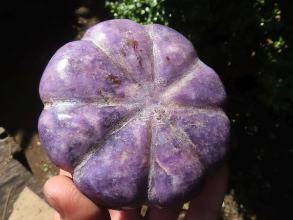 Polished Purple Lepidolite Pumpkin Carvings  x 3 From Zimbabwe - TopRock
