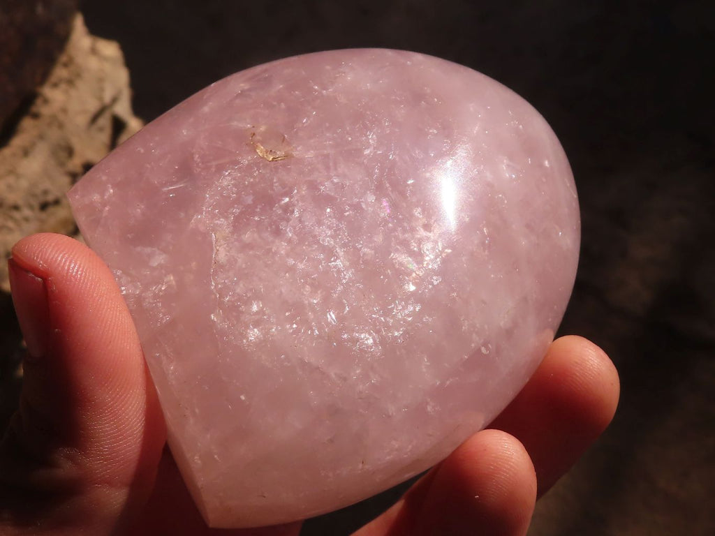 Polished Pink Rose Quartz Standing Free Forms  x 3 From Madagascar - Toprock Gemstones and Minerals 