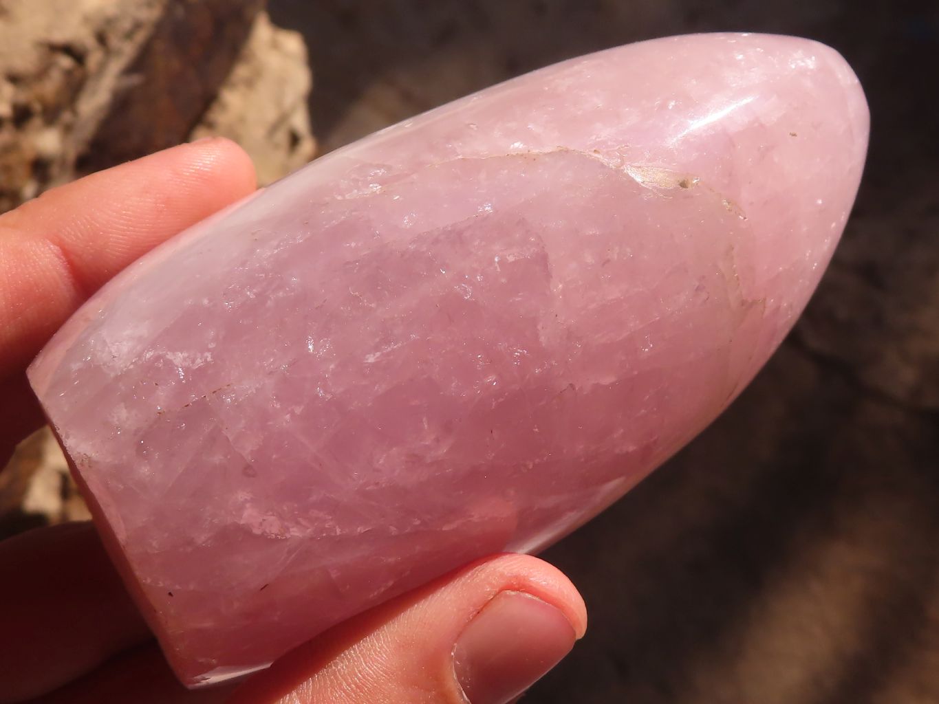 Polished Pink Rose Quartz Standing Free Forms  x 3 From Madagascar - Toprock Gemstones and Minerals 