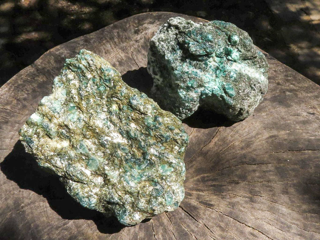 Natural Green Emerald In Mica & Quartz Schist x 2 From Sandawana, Zimbabwe - TopRock