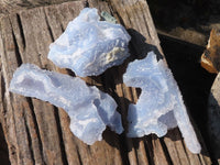Natural Etched Blue Chalcedony Specimens  x 6 From Nsanje, Malawi - Toprock Gemstones and Minerals 