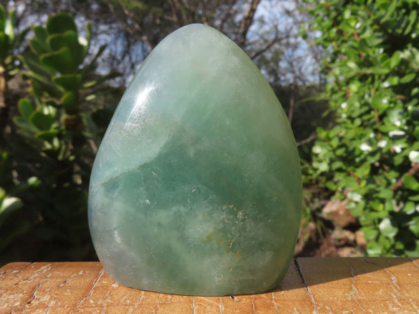 Polished Green Fluorite Standing Free Forms x 3 From Madagascar - TopRock