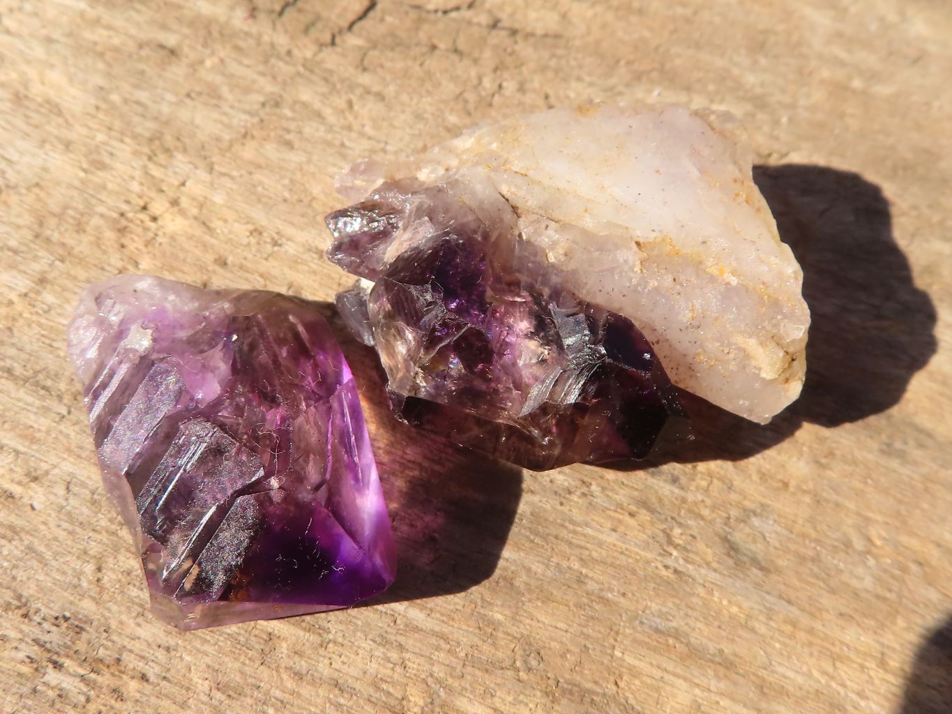 Natural Lovely Smokey Amethyst Window Quartz Crystals  x 35 From Chiredzi, Zimbabwe - Toprock Gemstones and Minerals 