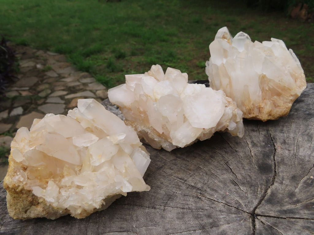 Natural Small Décor Quartz Clusters x 3 From Madagascar - TopRock