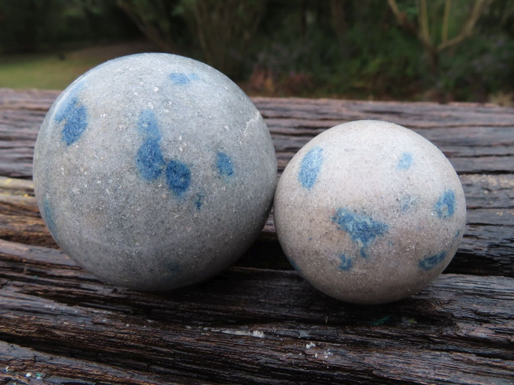 Polished Blue Spotted Spinel "Dalmatian Stone" Spheres x 6 From Madagascar - TopRock