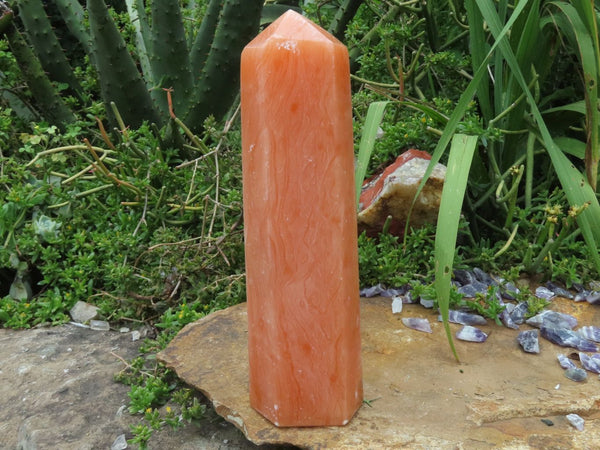 Polished A Grade Orange Twist Calcite Crystal Point x 1 From Madagascar - TopRock