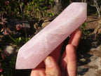 Polished Double Terminated Rose Quartz Points x 4 From Ambatondrazaka, Madagascar - Toprock Gemstones and Minerals 