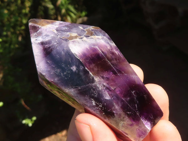 Polished Highly Selected Dark Purple Chevron Amethyst Points  x 6 From Zambia - Toprock Gemstones and Minerals 