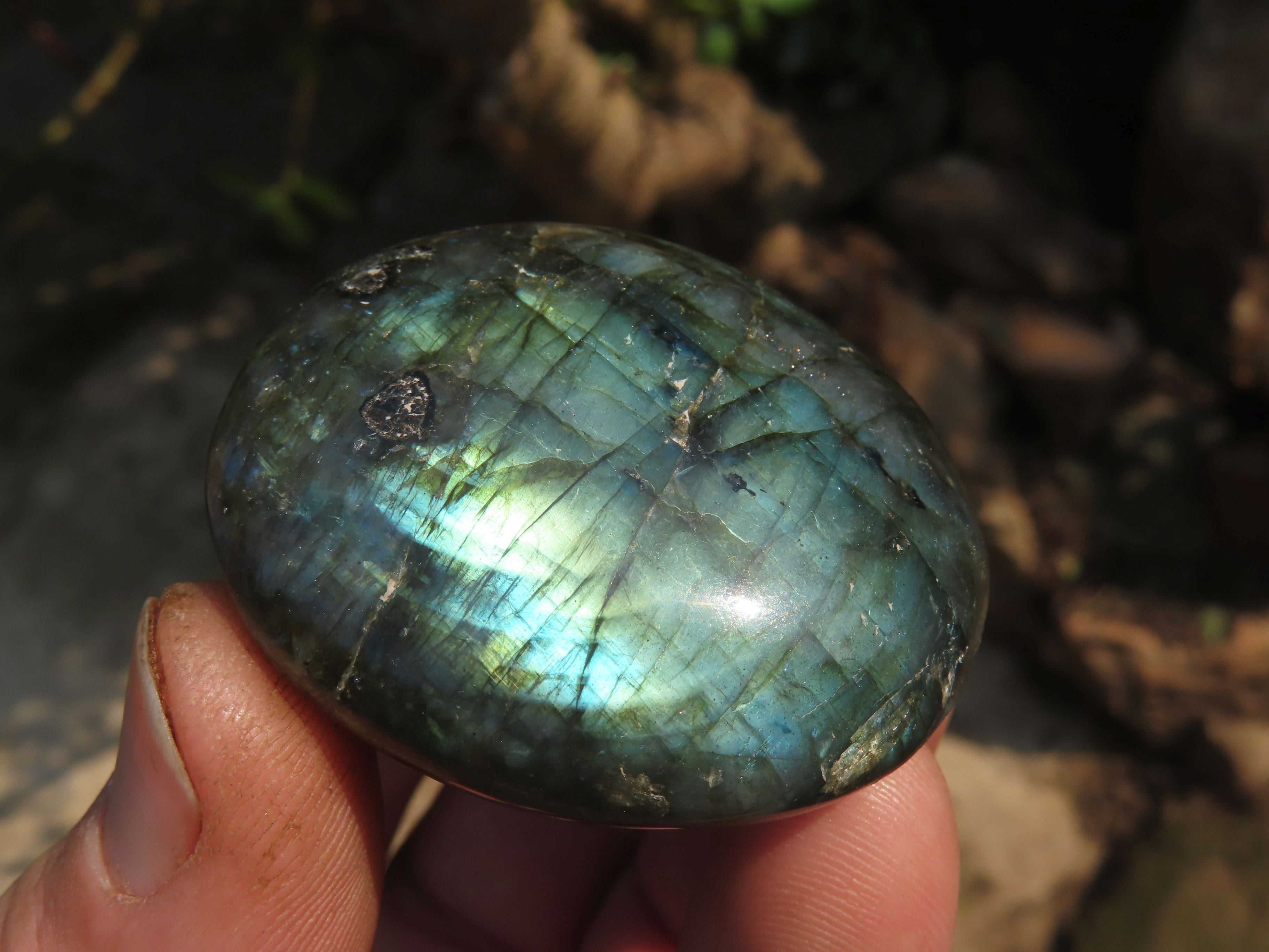 Polished Labradorite Gallets with Selected Flash (Palm Stones) - sold per kg - From Tulear, Madagascar - TopRock