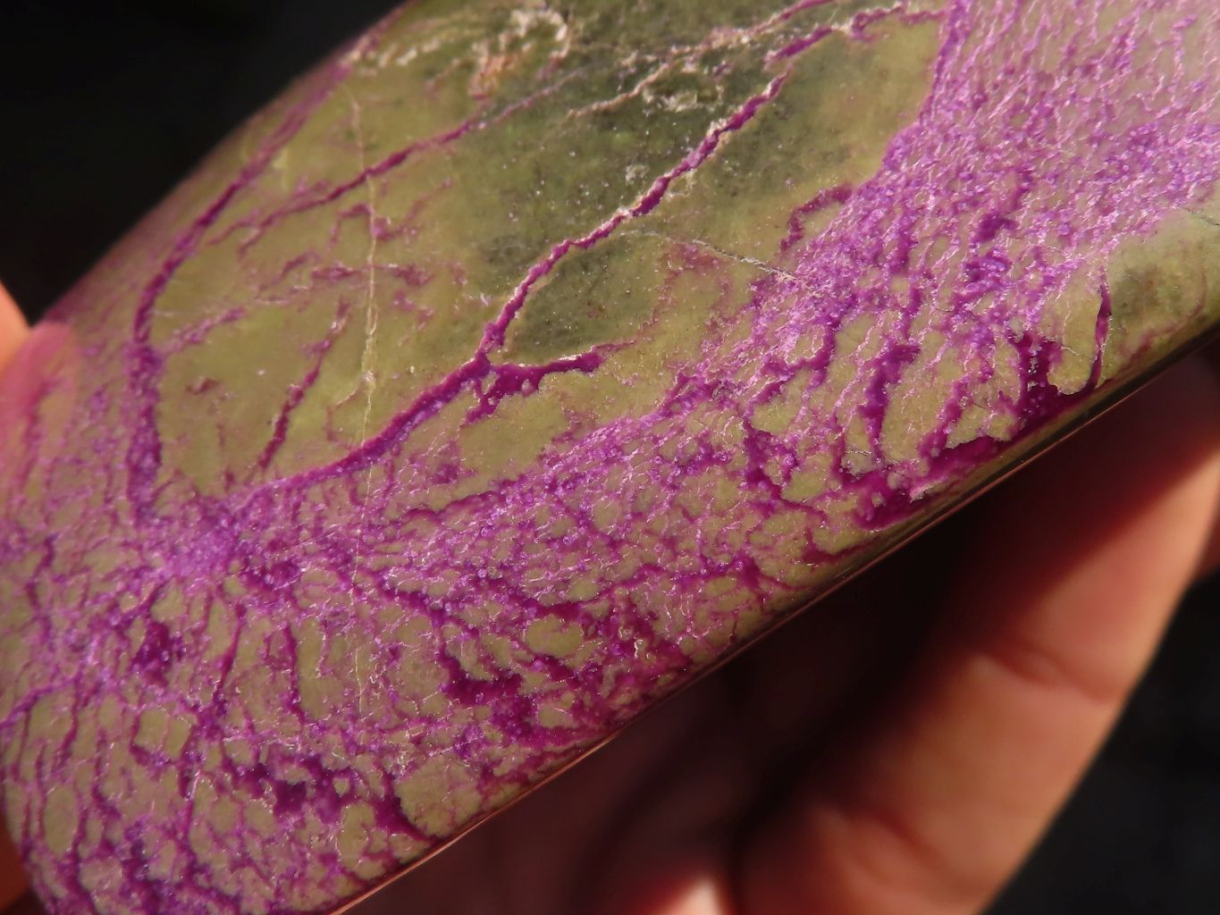 Polished Stichtite & Serpentine Standing Free Forms With Silky Purple Threads  x 2 From Barberton, South Africa - Toprock Gemstones and Minerals 