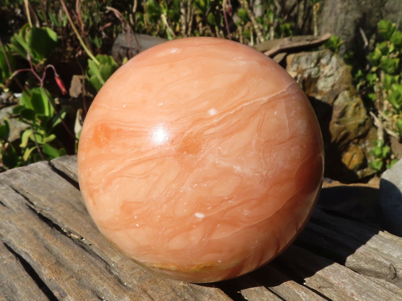 Polished Orange Twist Calcite Sphere x 1 From Maevantanana, Madagascar - Toprock Gemstones and Minerals 