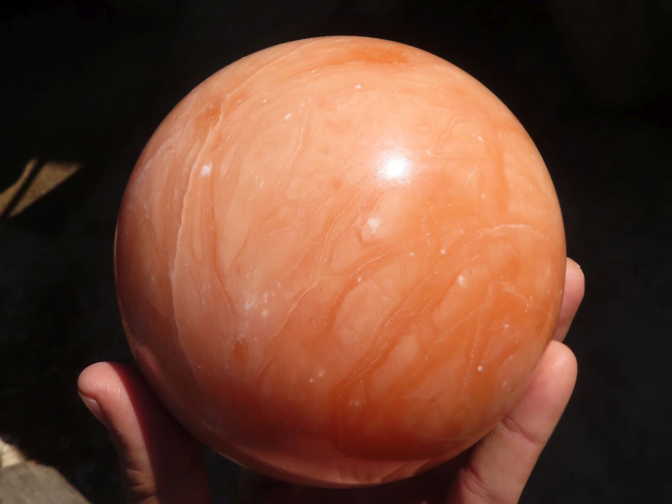 Polished Orange Twist Calcite Sphere x 1 From Maevantanana, Madagascar - Toprock Gemstones and Minerals 