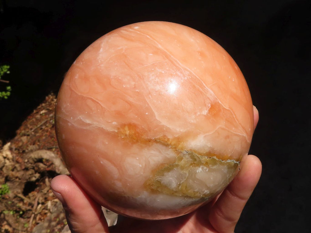 Polished Orange Twist Calcite Sphere x 1 From Maevantanana, Madagascar - Toprock Gemstones and Minerals 
