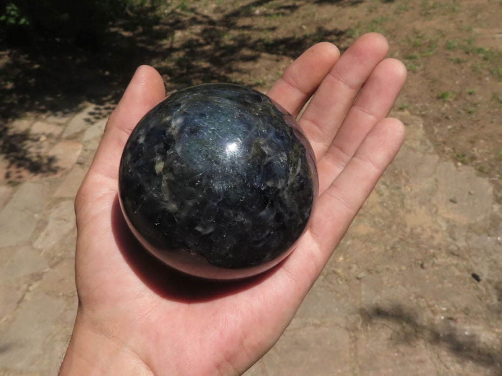 Polished Rare Iolite / Water Sapphire Spheres With Wooden Stands  x 4 From Madagascar - TopRock