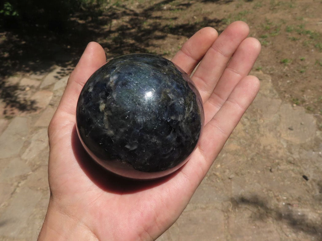 Polished Rare Iolite / Water Sapphire Spheres With Wooden Stands  x 4 From Madagascar - TopRock