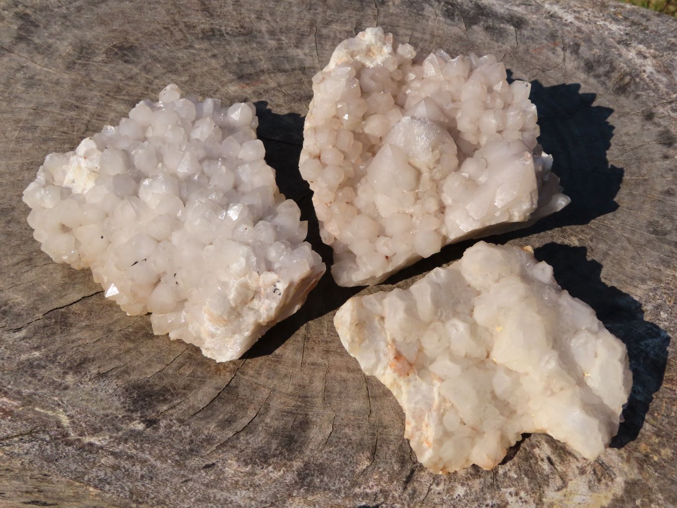 Natural White Madagascar Quartz Clusters x 3 From Madagascar - TopRock