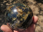 Polished Rare Iolite / Water Sapphire Spheres With Wooden Stands  x 4 From Madagascar - TopRock