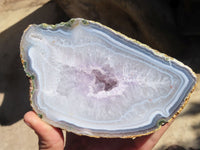 Polished Amethyst Agate Geodes x 2 From West Coast, Madagascar - Toprock Gemstones and Minerals 