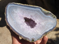 Polished Amethyst Agate Geodes x 2 From West Coast, Madagascar - Toprock Gemstones and Minerals 