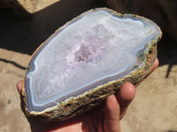 Polished Amethyst Agate Geodes x 2 From West Coast, Madagascar - Toprock Gemstones and Minerals 