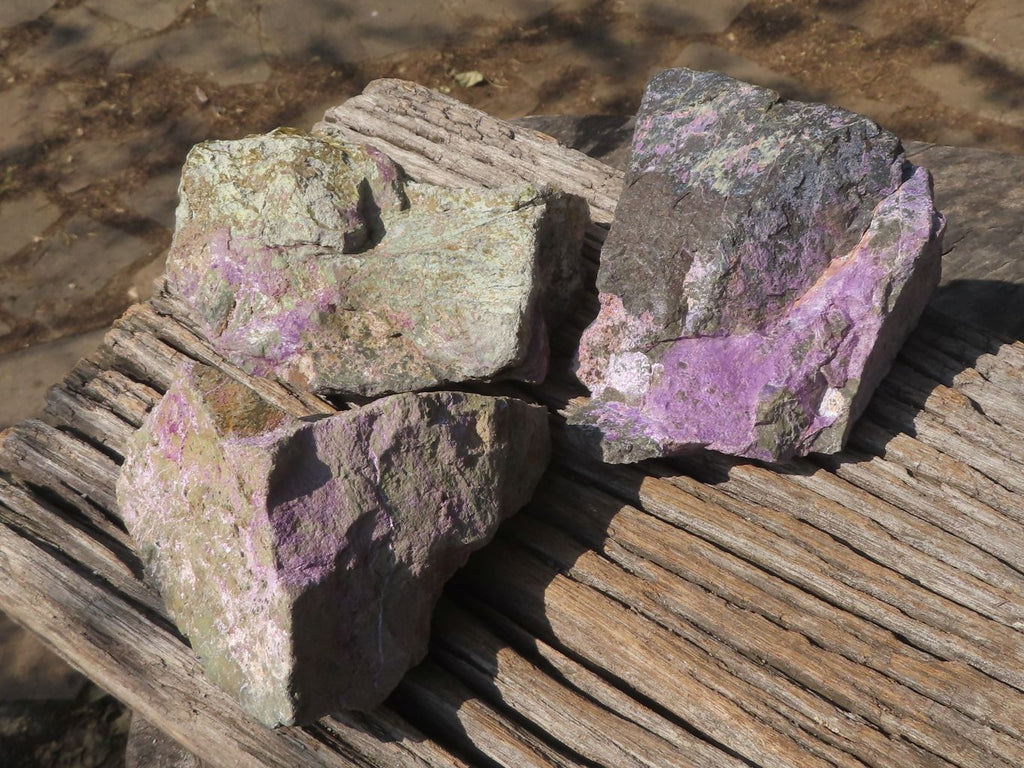 Natural Large Rough Silky Stichtite Specimens  x 3 From Barberton, South Africa - TopRock