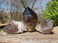 Natural Smokey Quartz Crystal Specimens x 3 From Malawi - Toprock Gemstones and Minerals 