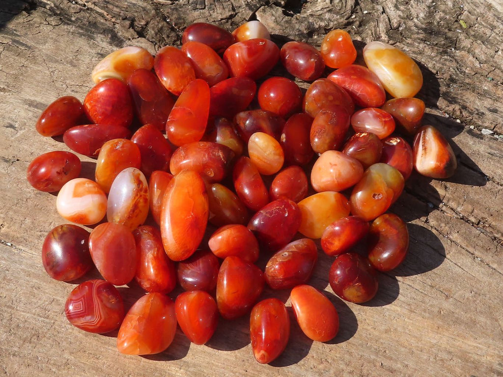 Polished Carnelian Agate Tumble Stones x 1 Kg Lot From Madagascar - Toprock Gemstones and Minerals 