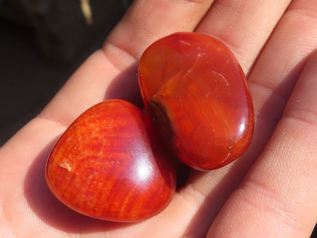 Polished Carnelian Agate Tumble Stones x 1 Kg Lot From Madagascar - Toprock Gemstones and Minerals 