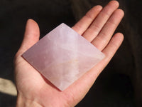 Polished Rose Quartz Pyramids x 4 From Antsirabe, Madagascar