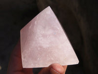 Polished Rose Quartz Pyramids x 4 From Antsirabe, Madagascar