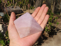 Polished Rose Quartz Pyramids x 4 From Antsirabe, Madagascar