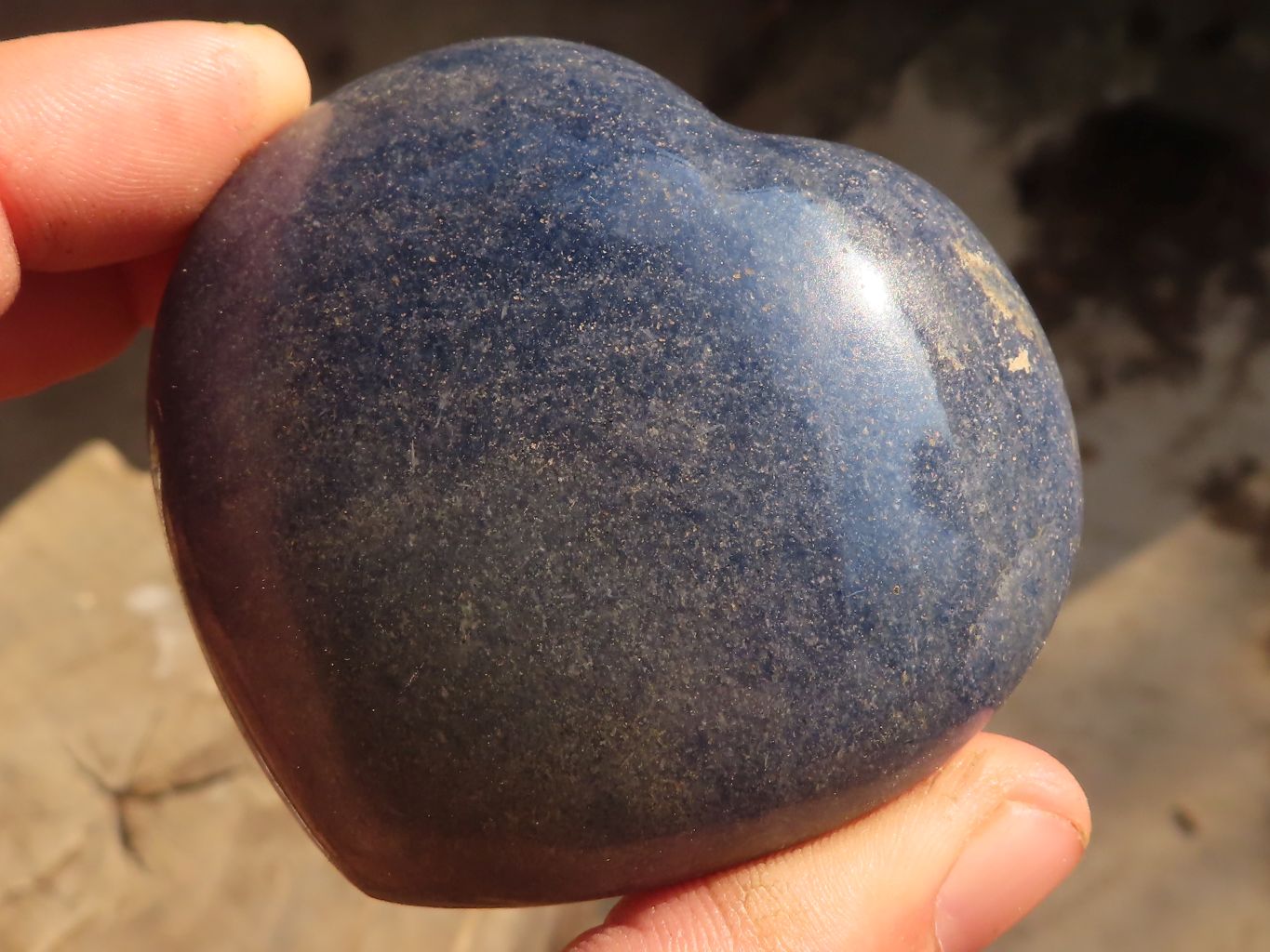 Polished Blue Lazulite Hearts  x 6 From Madagascar - Toprock Gemstones and Minerals 
