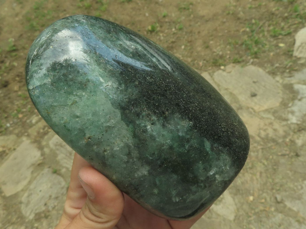 Polished Emerald Fuchsite Quartz Standing Free Forms x 2 From Andakatani, Madagascar - TopRock