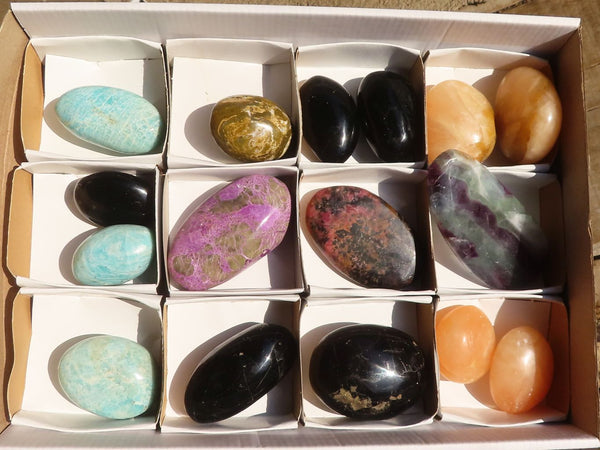 Polished Lovely Mixed Selection Of Free Forms & Palm Stones  x 15 From Madagascar