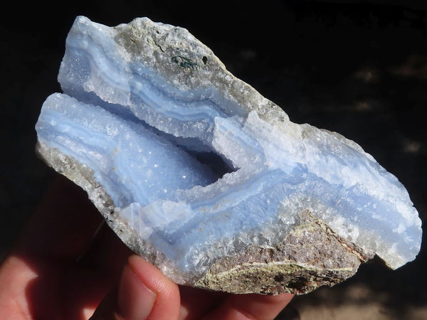 Natural Blue Lace Agate Geode Specimens  x 12 From Nsanje, Malawi