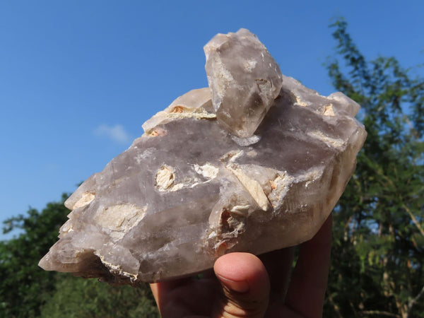 Natural Crossed Tabular Twin Double Terminated Quartz Floater Crystal Formation x 1 From Madagascar - TopRock