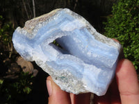 Natural Blue Lace Agate Geode Specimens  x 12 From Nsanje, Malawi - Toprock Gemstones and Minerals 