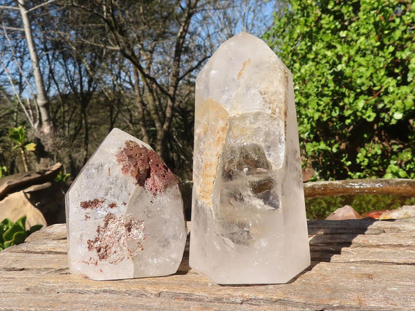 Polished Lovely Pair Of Clear Quartz Points  x 2 From Madagascar