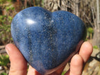 Polished Blue Lazulite Gemstone Hearts  x 4 From Madagascar - Toprock Gemstones and Minerals 