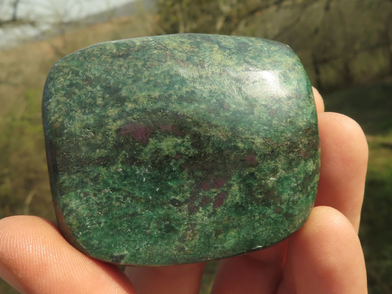 Polished Fluorescent Ruby Corundum In Chrome Verdite Free Forms x 6 From Zimbabwe - TopRock