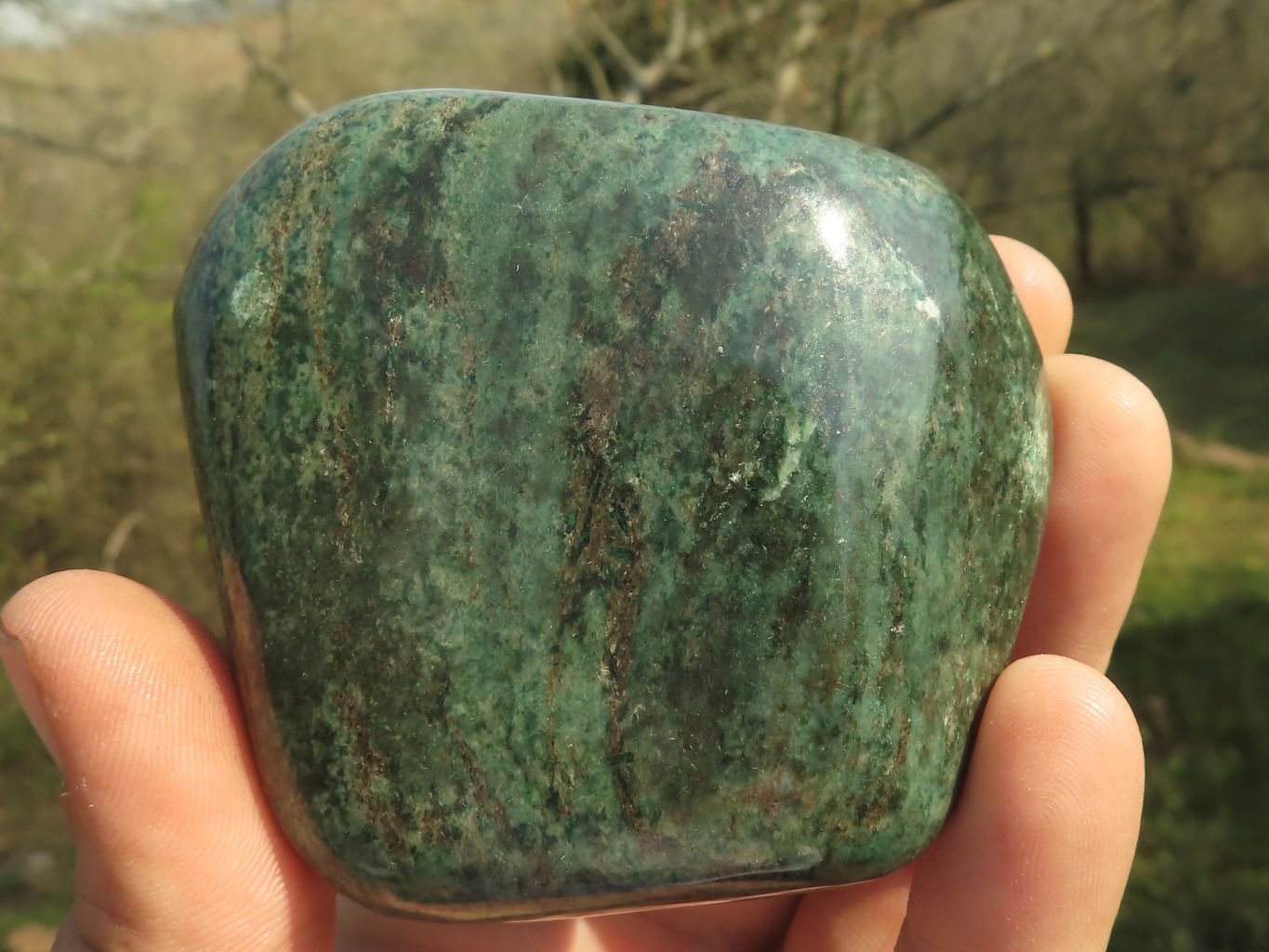 Polished Fluorescent Ruby Corundum In Chrome Verdite Free Forms x 6 From Zimbabwe - TopRock